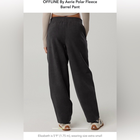 BNWT Offline by Aerie Polar Fleece Barrel Pant in Smoked Gray - Picture 2 of 9